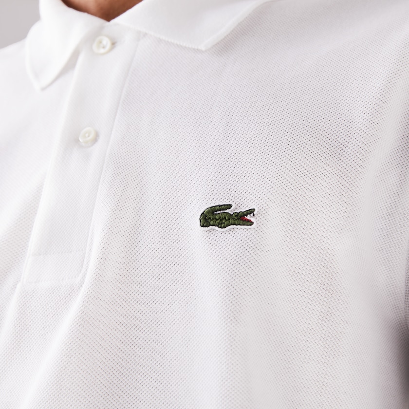 Camisa Polo Lacoste Masculino Branco Long-Sleeve Classic Fit L.12.12 EU3-71837F3