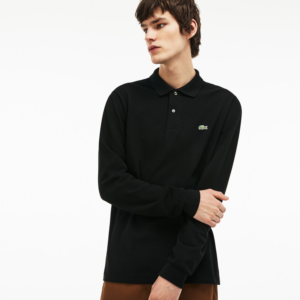 Camisa Polo Lacoste Masculino Pretas Long-Sleeve Classic Fit L.12.12 TK2-85848E6