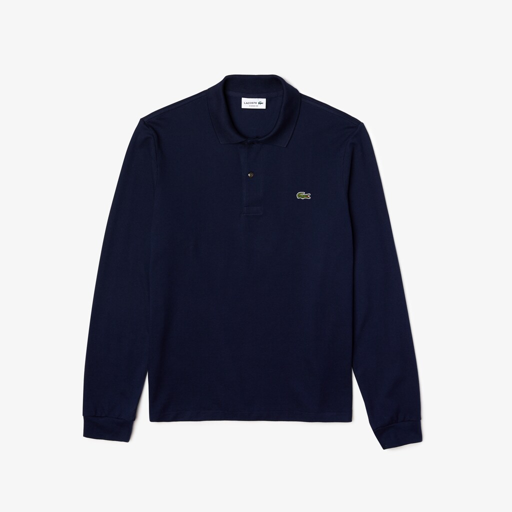 Camisa Polo Lacoste Masculino Azul Marinho Azuis Long-Sleeve Classic Fit L.12.12 YU9-91099K1