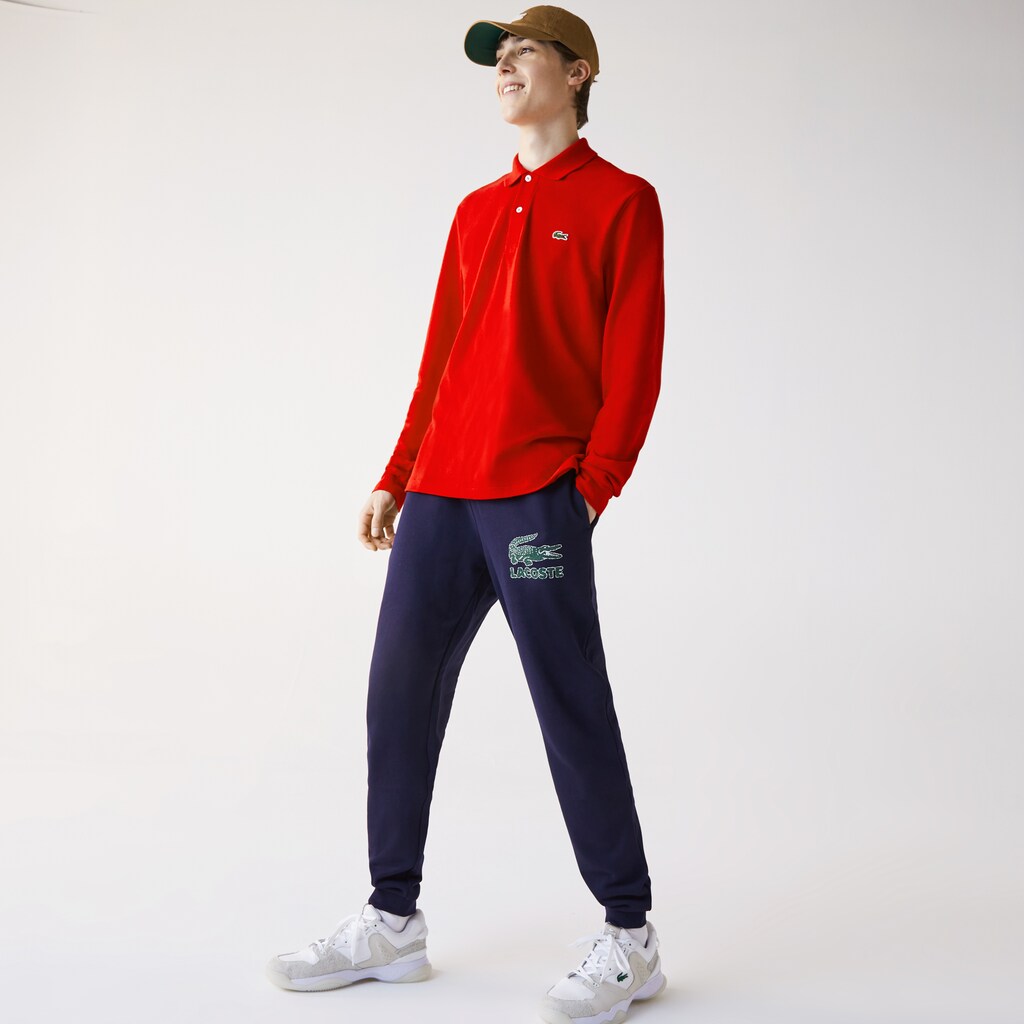 Camisa Polo Lacoste Masculino Vermelhas Long-Sleeve Classic Fit L.12.12 RV5-28032X2