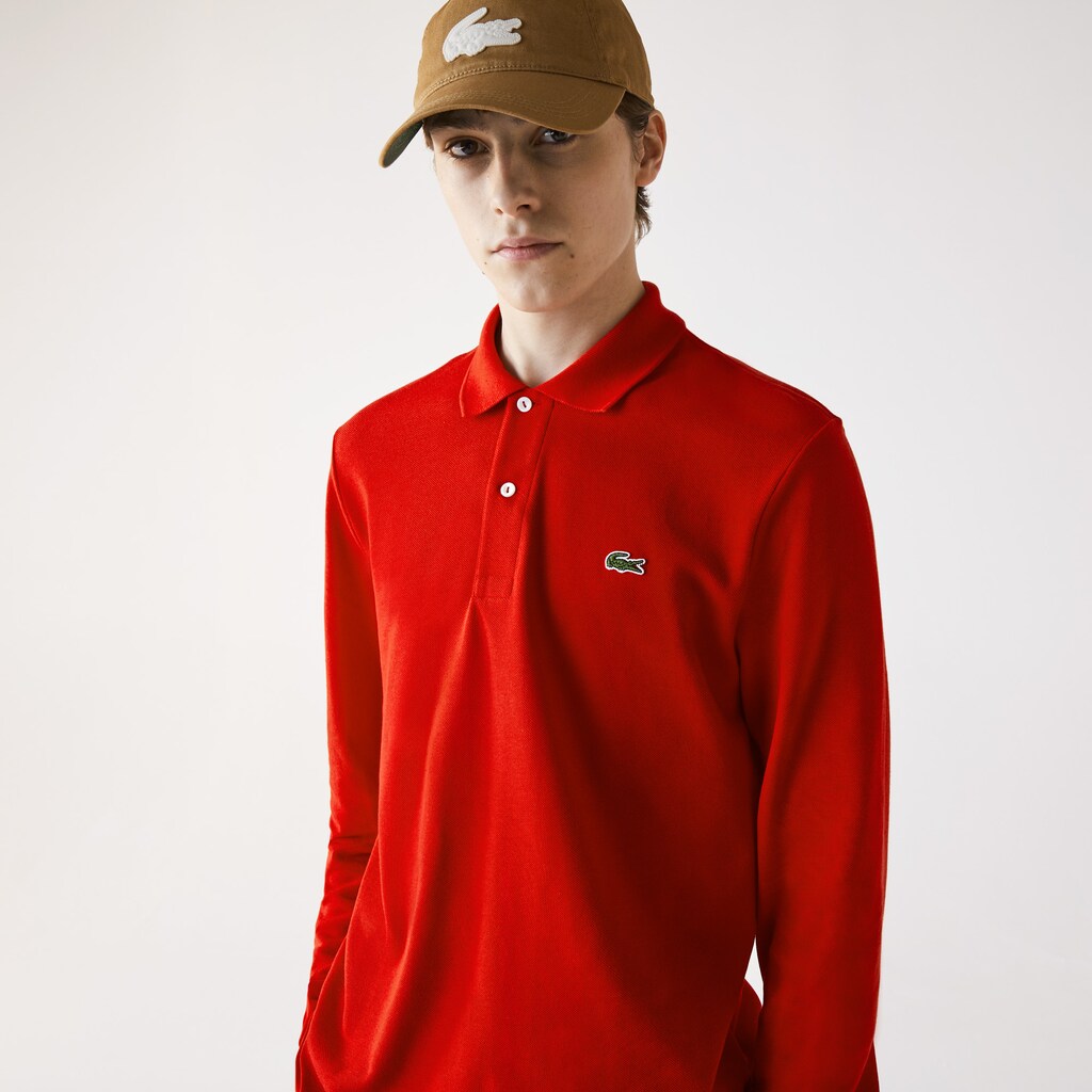 Camisa Polo Lacoste Masculino Vermelhas Long-Sleeve Classic Fit L.12.12 RV5-28032X2