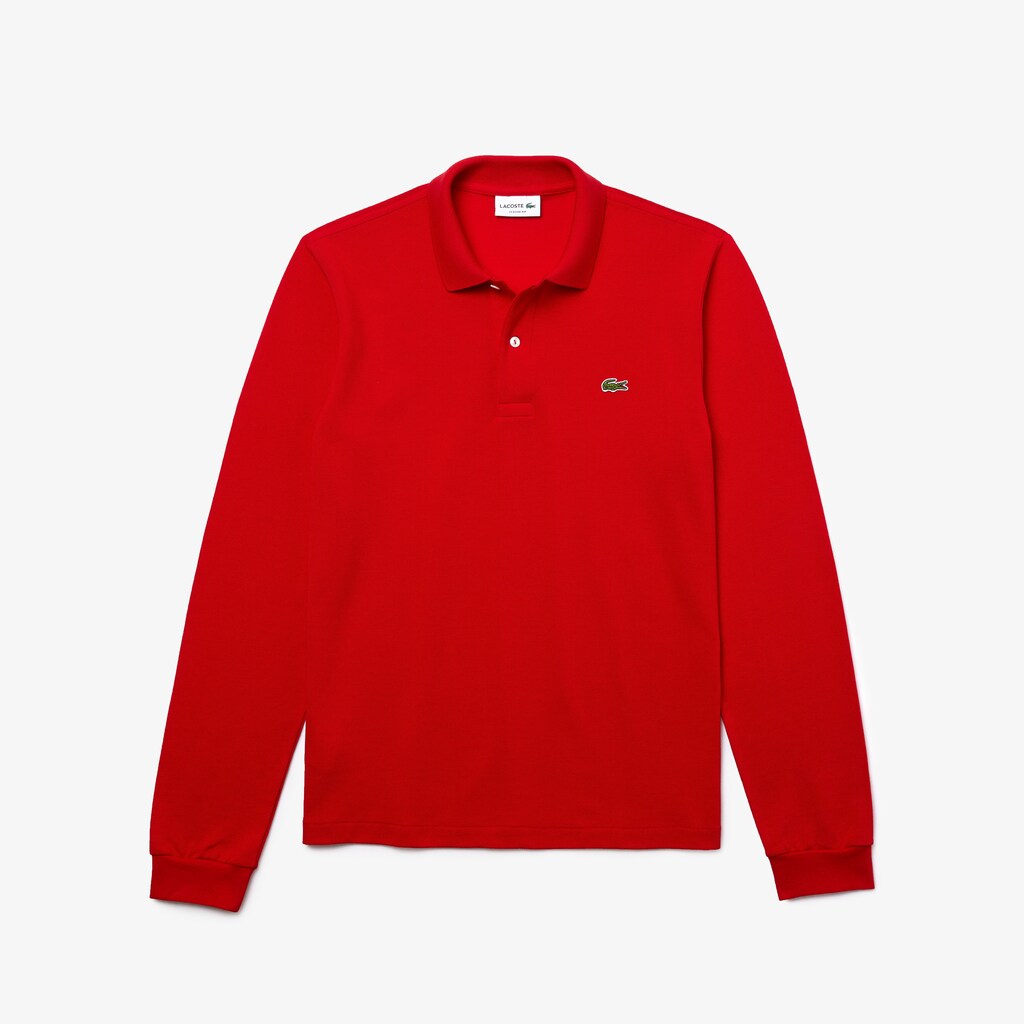 Camisa Polo Lacoste Masculino Vermelhas Long-Sleeve Classic Fit L.12.12 RV5-28032X2