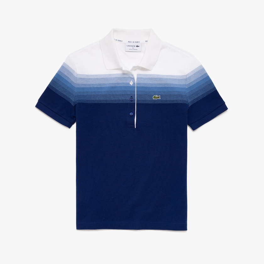 Camisa Polo Lacoste Feminino Azul Marinho Azuis Azuis Branco Made in France Organic Cotton Piqué VE7-96139J8