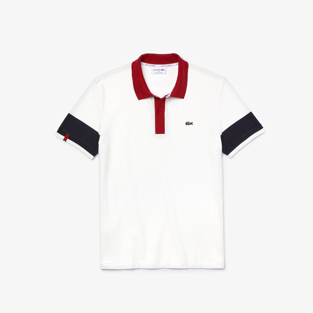 Camisa Polo Lacoste Masculino Branco Azul Marinho Azuis Vermelhas Escuro Branco Made in France Regular Fit Organic Cotton QF3-60796D4
