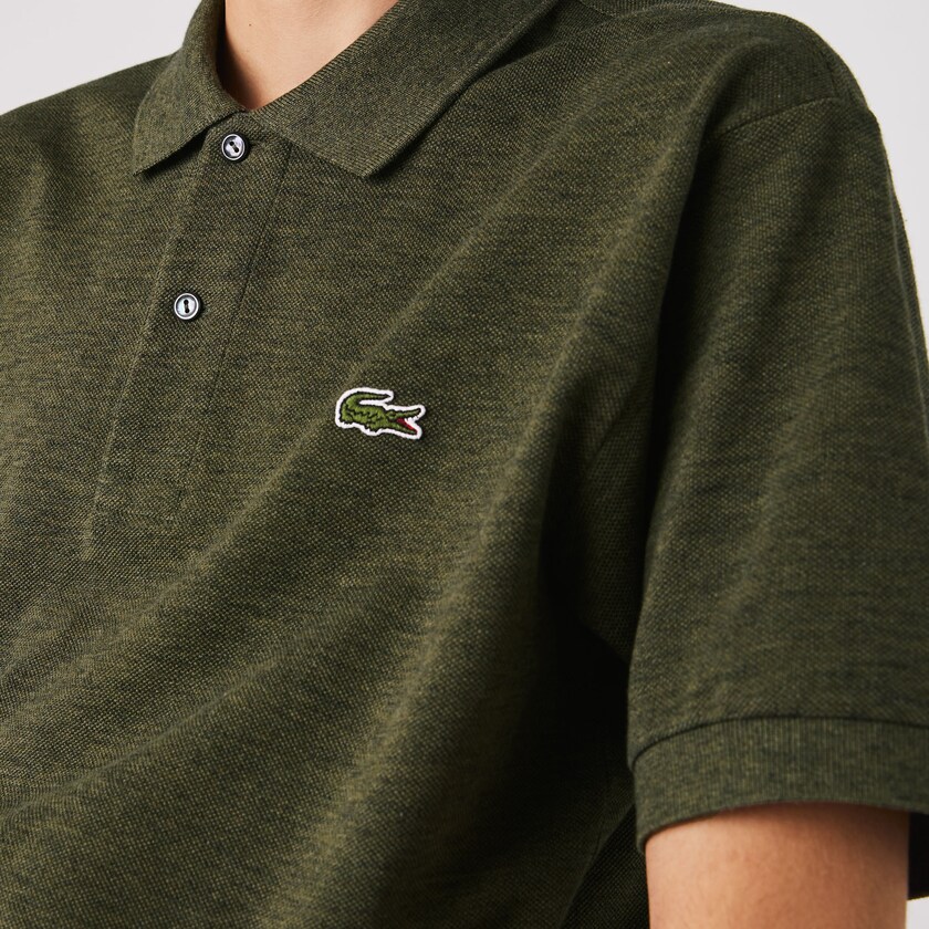 Camisa Polo Lacoste Masculino Caqui Verdes Marl Fabric L.12.12 EH7-53735P4