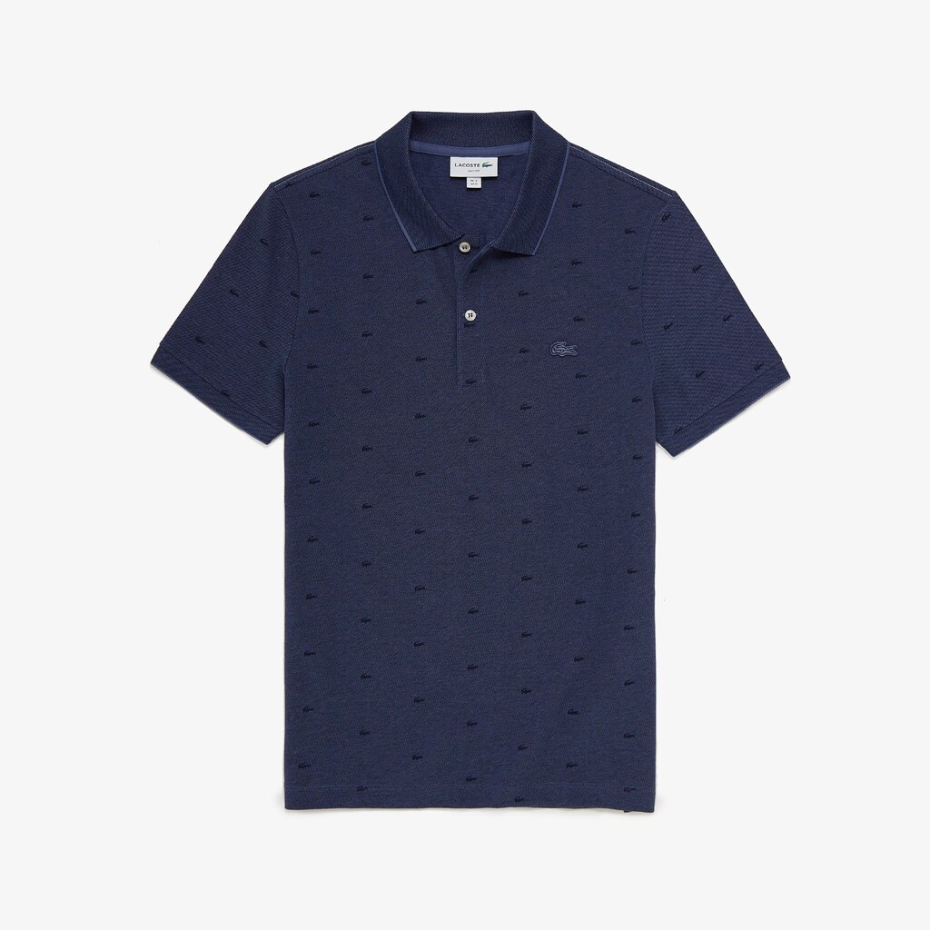 Camisa Polo Lacoste Masculino Azuis Azul Marinho Azuis Micro Print IZ4-91799L1