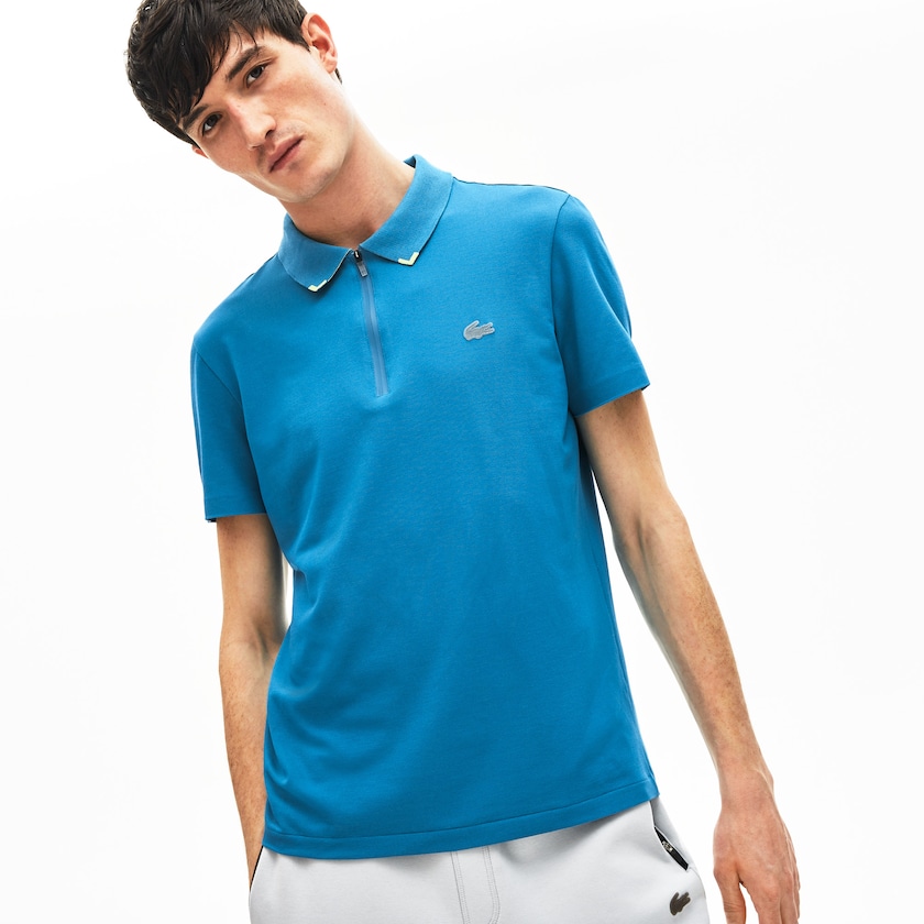 Camisa Polo Lacoste Masculino Azuis Amarelas Motion Ultra-Lightweight Cotton XE2-60636J4