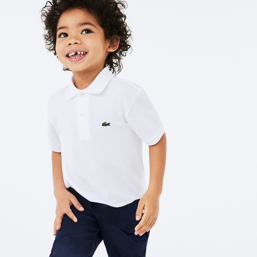 Camisa Polo Lacoste Criança Branco Petit Piqué FF2-26822X1