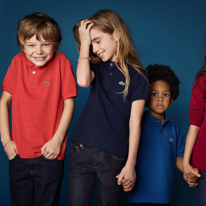 Camisa Polo Lacoste Criança Vermelhas Petit Piqué EM6-50355S1