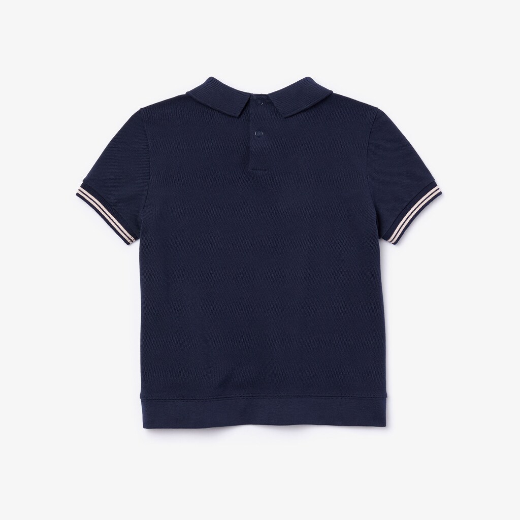 Camisa Polo Lacoste Criança Azul Marinho Azuis Luz Rosa Printed Cotton Piqué YR5-75907U5