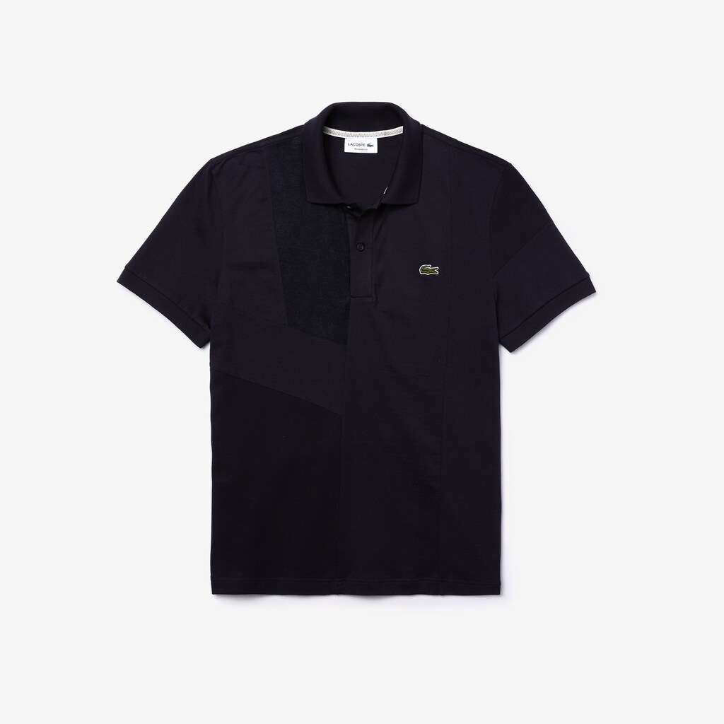 Camisa Polo Lacoste Masculino Azul Marinho Azuis Regular Fit Colourblock Stretch Piqué WE8-03650H5
