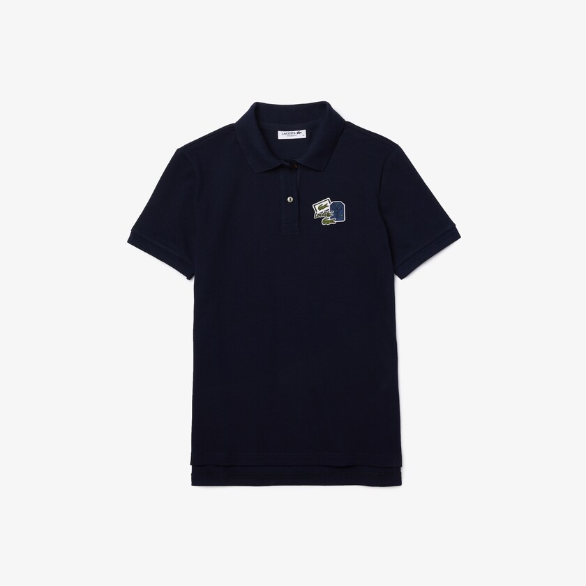 Camisa Polo Lacoste Feminino Azul Marinho Azuis Regular Fit Cotton Piqué QR6-08490X3