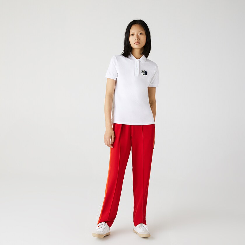 Camisa Polo Lacoste Feminino Branco Regular Fit Cotton Piqué OB5-30563C7