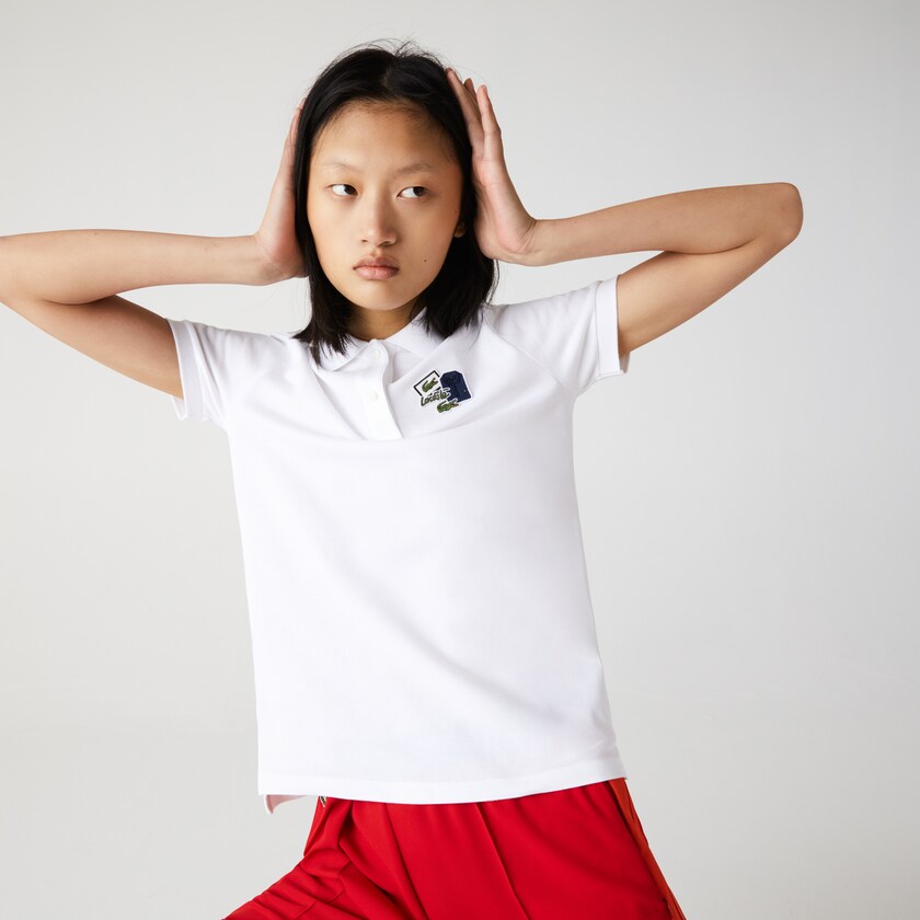 Camisa Polo Lacoste Feminino Branco Regular Fit Cotton Piqué OB5-30563C7