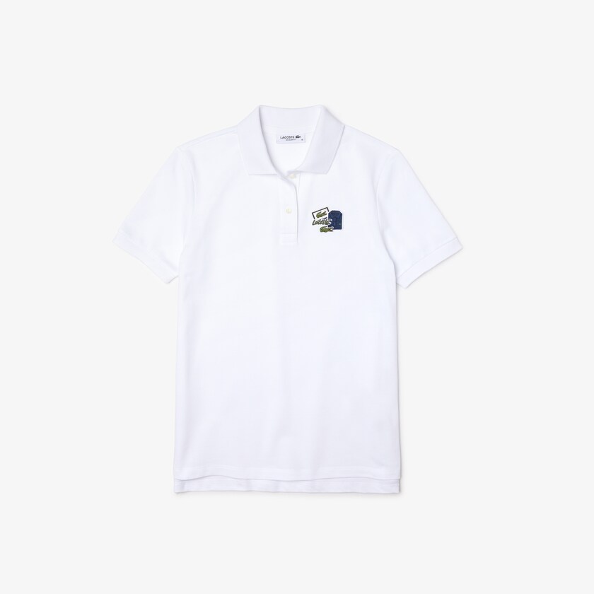 Camisa Polo Lacoste Feminino Branco Regular Fit Cotton Piqué OB5-30563C7