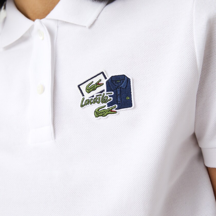 Camisa Polo Lacoste Feminino Branco Regular Fit Cotton Piqué OB5-30563C7