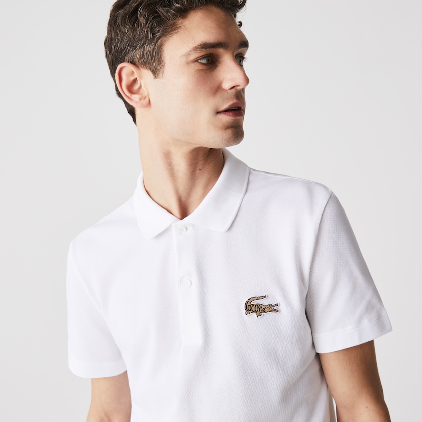 Camisa Polo Lacoste Masculino Branco Regular Fit Cotton Piqué DQ9-27822X2