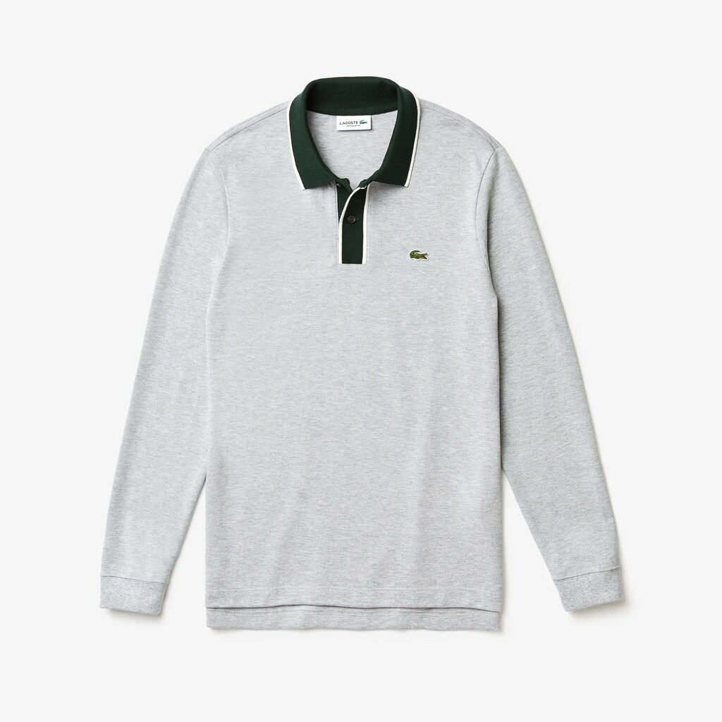 Camisa Polo Lacoste Masculino Cinzentas Branco Verdes Regular Fit Cotton Piqué PI4-76147R6