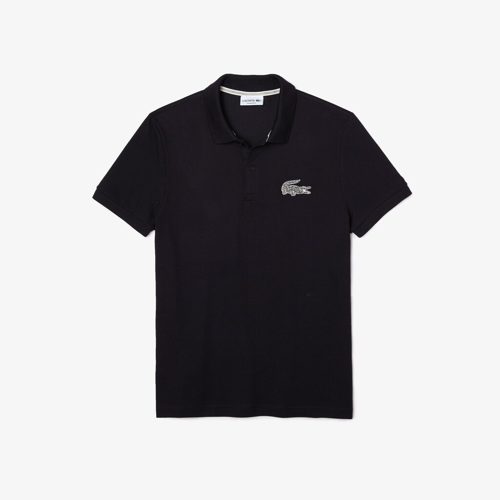 Camisa Polo Lacoste Masculino Azul Marinho Azuis Regular Fit Crocodile Badge Cotton Piqué JT7-03610C9