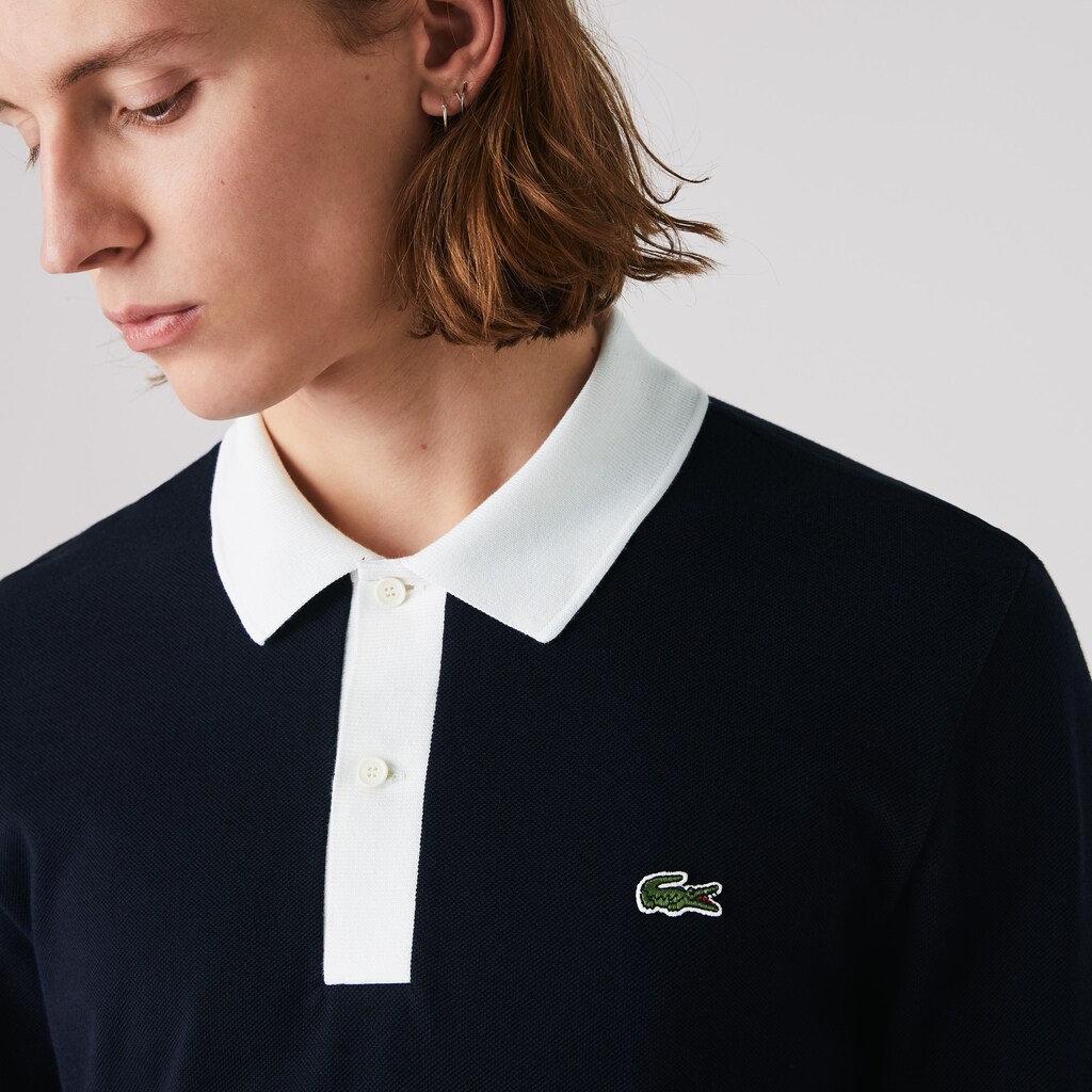 Camisa Polo Lacoste Masculino Azul Marinho Azuis Branco Vermelhas Escuro Regular Fit Made in France DO8-89588R4