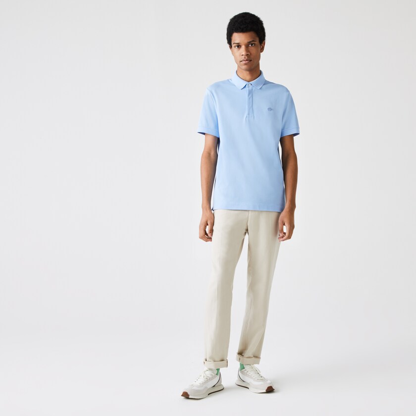 Camisa Polo Lacoste Masculino Azuis Regular Fit Paris XP3-21562G4
