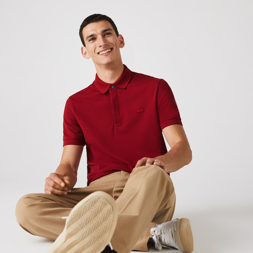 Camisa Polo Lacoste Masculino Vermelhas Escuro Regular Fit Paris JK9-43164I4