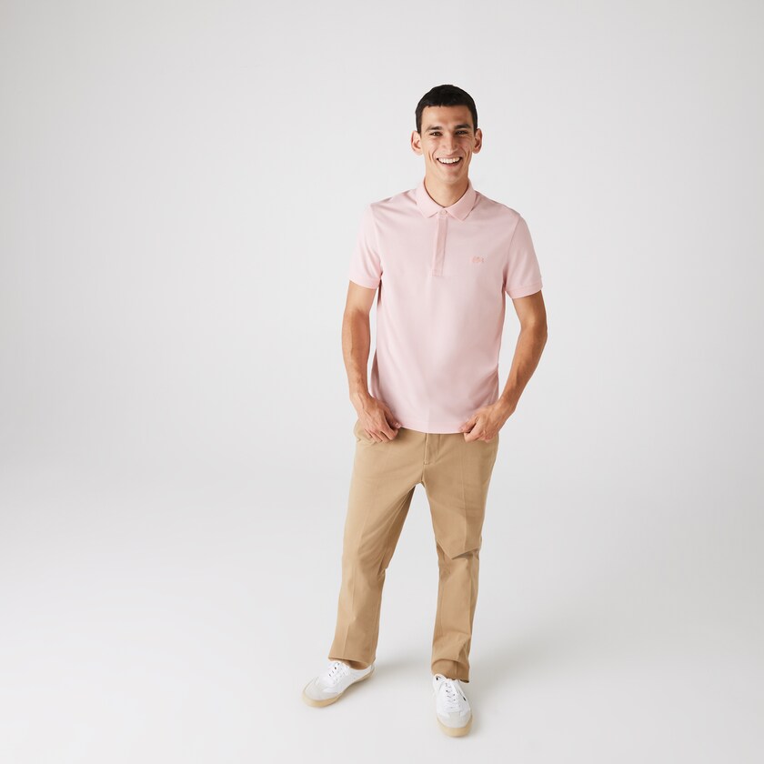 Camisa Polo Lacoste Masculino Luz Rosa Regular Fit Paris VK5-73277Y7
