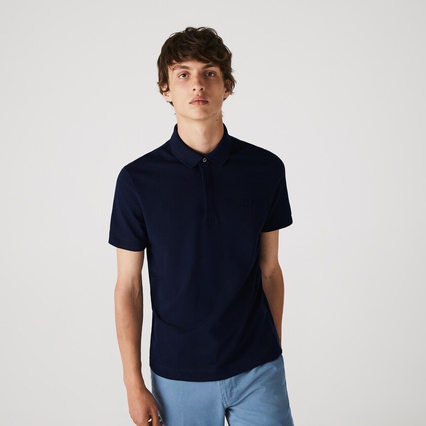 Camisa Polo Lacoste Masculino Azul Marinho Azuis Regular Fit Paris WI8-06280N0