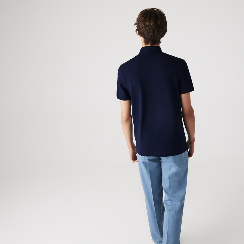 Camisa Polo Lacoste Masculino Azul Marinho Azuis Regular Fit Paris WI8-06280N0