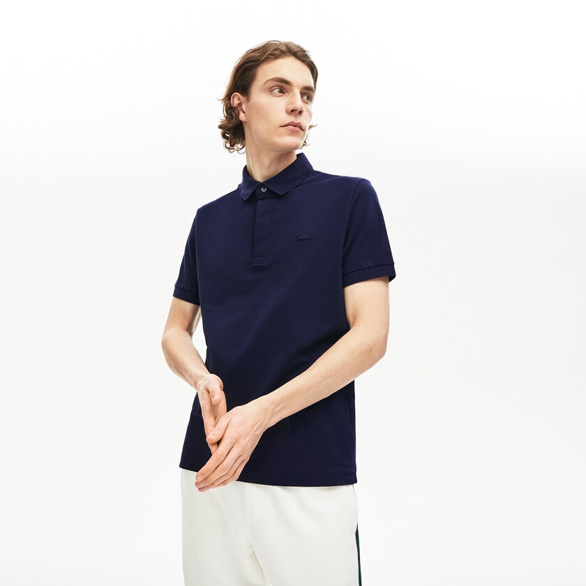 Camisa Polo Lacoste Masculino Azul Marinho Azuis Regular Fit Paris WI8-06280N0
