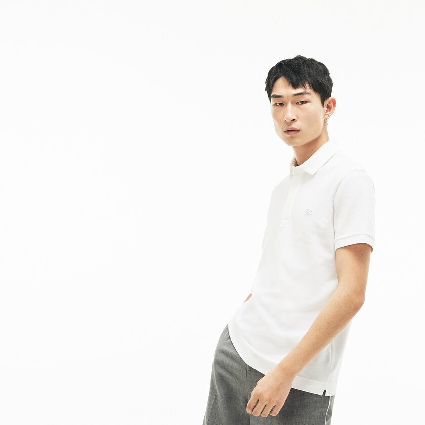Camisa Polo Lacoste Masculino Branco Regular Fit Paris IF1-80548F3