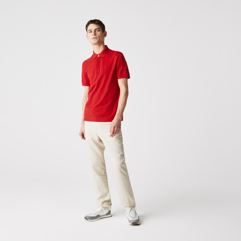 Camisa Polo Lacoste Masculino Vermelhas Regular Fit Paris MX5-53645X0