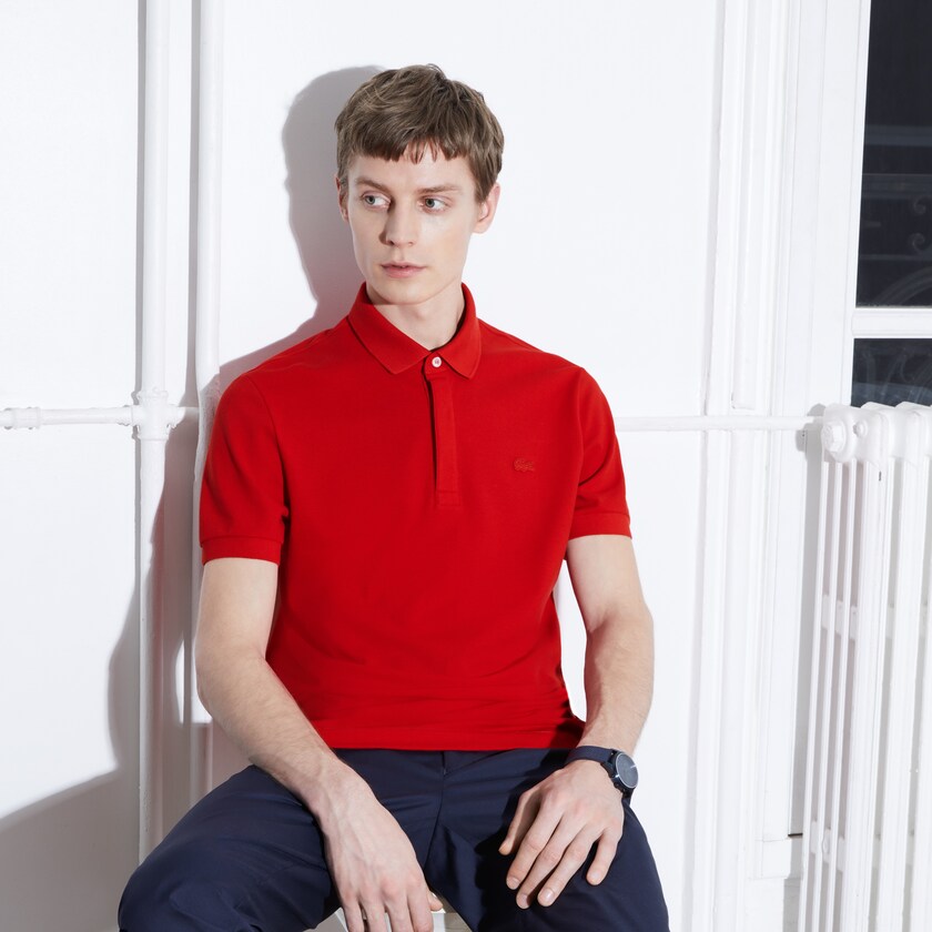 Camisa Polo Lacoste Masculino Vermelhas Regular Fit Paris MX5-53645X0