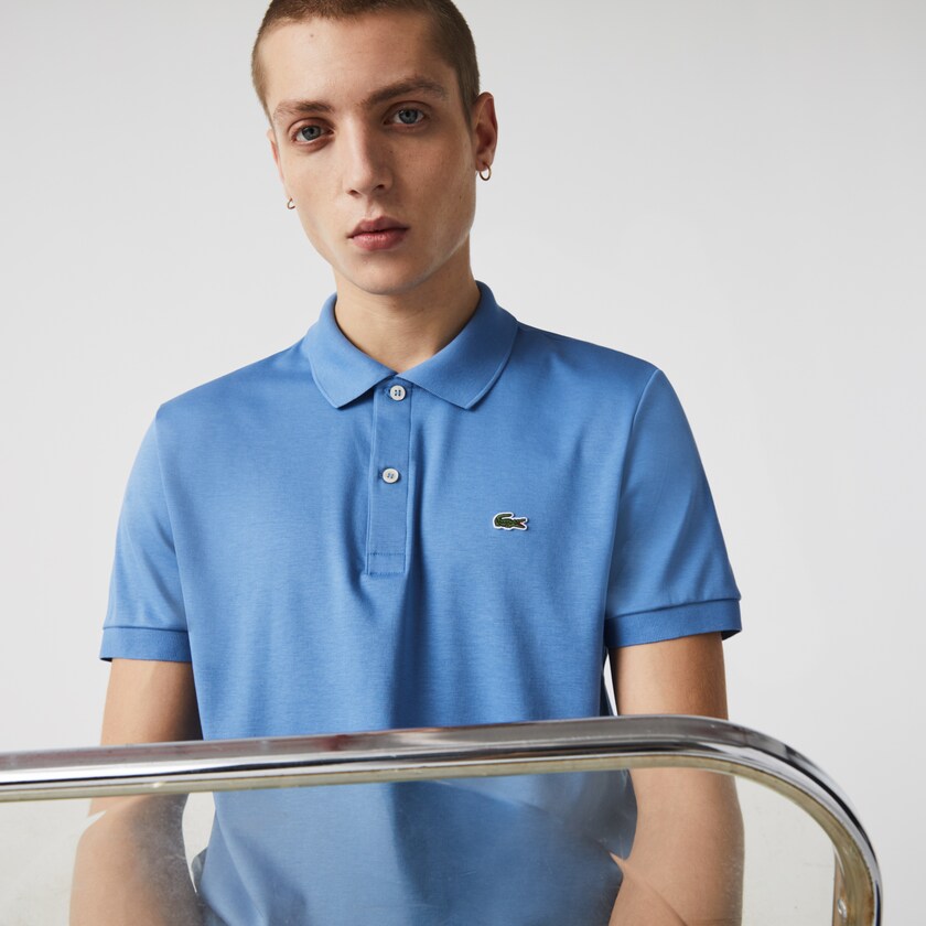 Camisa Polo Lacoste Masculino Azuis Regular Fit Soft Cotton WN7-14981V9