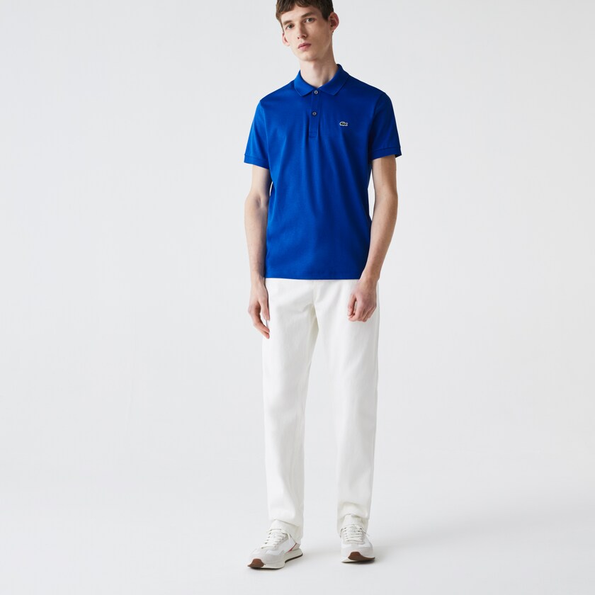 Camisa Polo Lacoste Masculino Azuis Regular Fit Soft Cotton LF1-10081T3