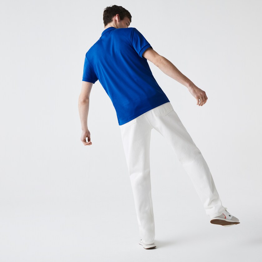 Camisa Polo Lacoste Masculino Azuis Regular Fit Soft Cotton LF1-10081T3