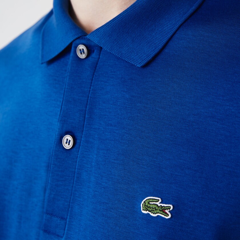 Camisa Polo Lacoste Masculino Azuis Regular Fit Soft Cotton LF1-10081T3