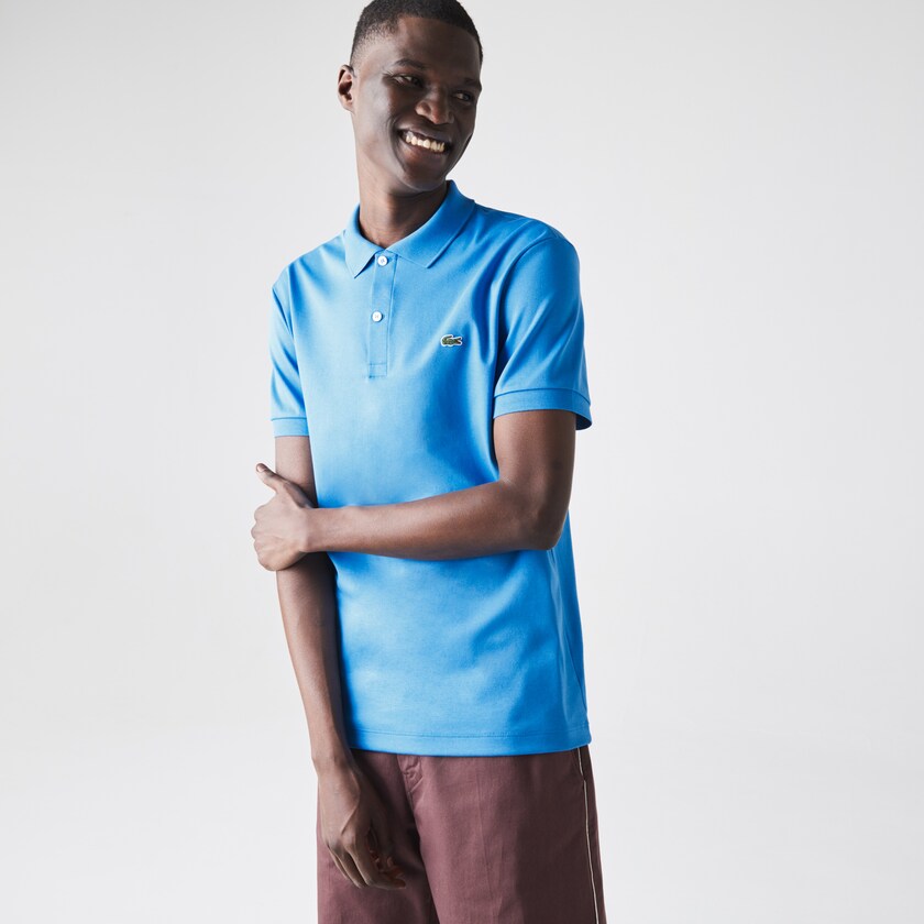 Camisa Polo Lacoste Masculino Azuis Regular Fit Soft Cotton JB6-64206X0