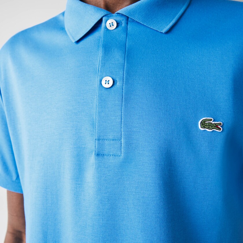 Camisa Polo Lacoste Masculino Azuis Regular Fit Soft Cotton JB6-64206X0