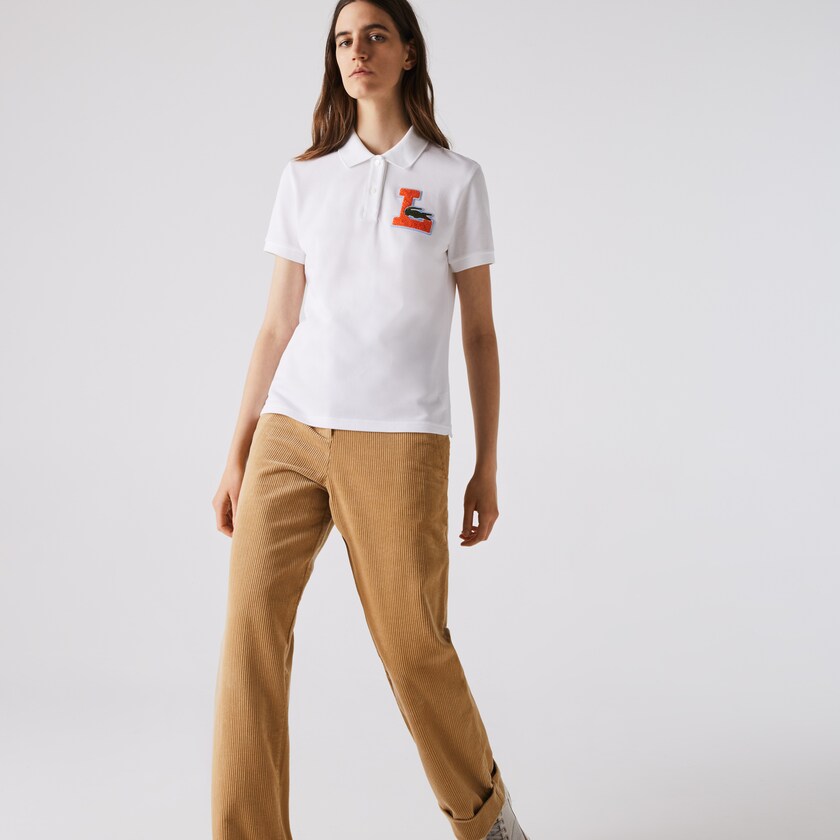 Camisa Polo Lacoste Feminino Branco Regular Fit Soft Cotton Piqué NI3-78667E5