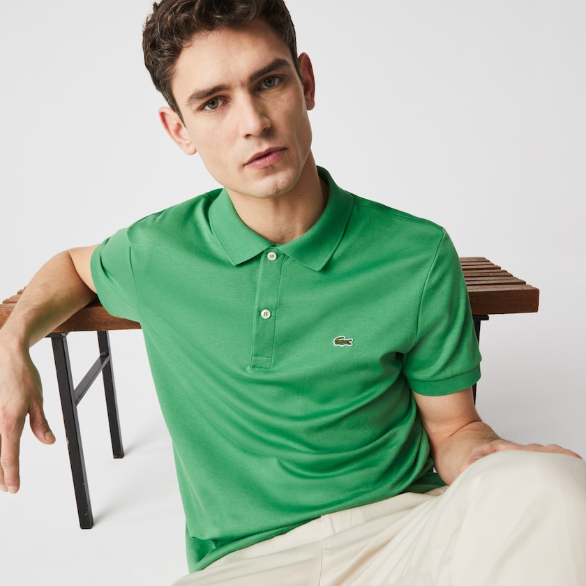 Camisa Polo Lacoste Masculino Verdes Regular Fit Soft Cotton TF6-79557K9