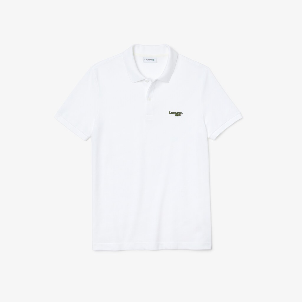 Camisa Polo Lacoste Masculino Branco Regular Fit Solid Cotton Piqué With Badge HV3-08000Y8