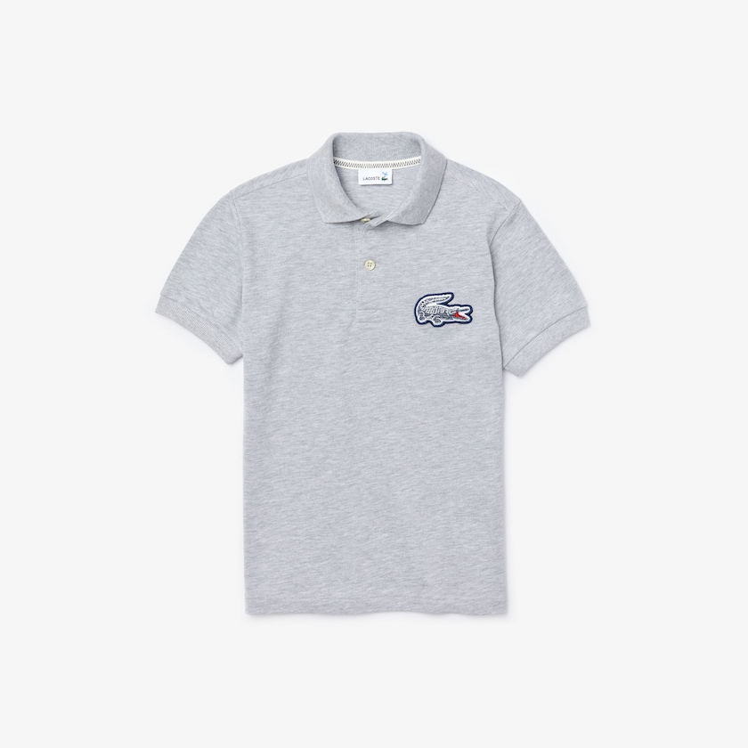 Camisa Polo Lacoste Criança Cinzentas Regular fit Crocodile Flecked Cotton Piqué PN4-29602P2