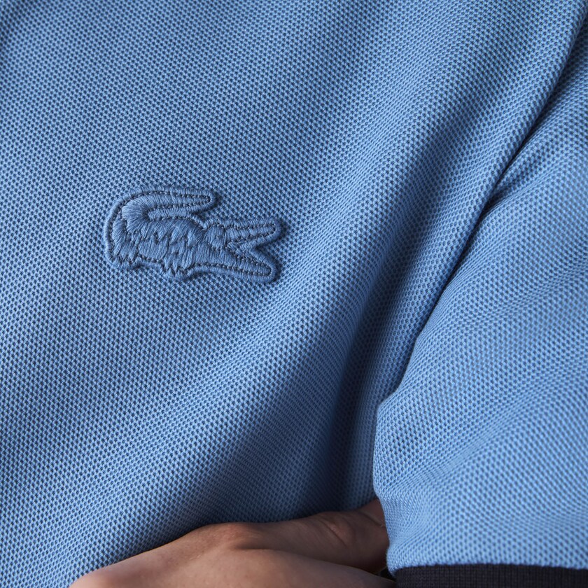 Camisa Polo Lacoste Masculino Azuis Azul Marinho Azuis Relaxed Fit Textured Cotton Piqué KL0-28412U3