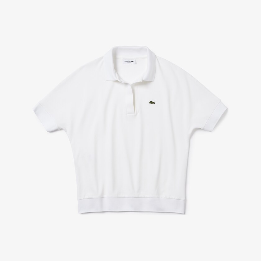 Camisa Polo Lacoste Feminino Branco Relaxed Piqué AR8-50555B2