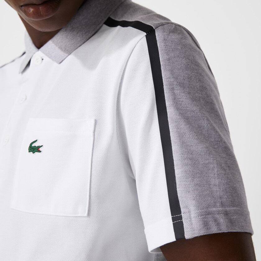 Camisa Polo Lacoste Masculino Cinzentas Branco Azul Marinho Azuis Cinzentas SPORT Breathable Colorblock Golf HB1-28172G2
