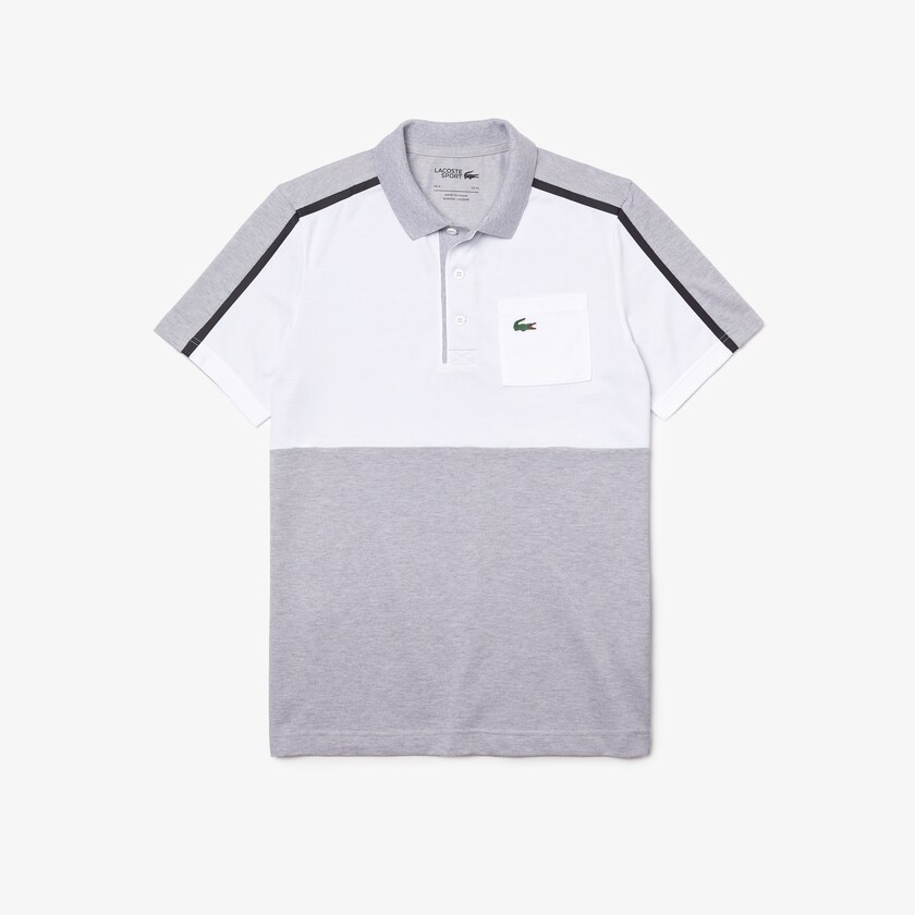 Camisa Polo Lacoste Masculino Cinzentas Branco Azul Marinho Azuis Cinzentas SPORT Breathable Colorblock Golf HB1-28172G2