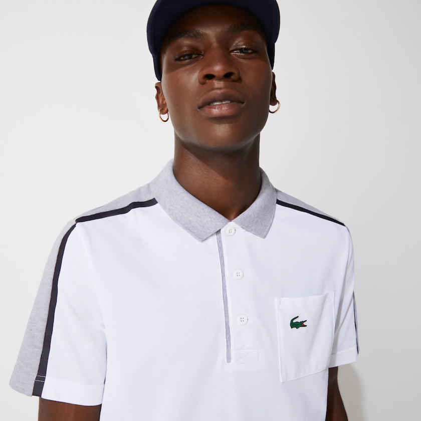 Camisa Polo Lacoste Masculino Cinzentas Branco Azul Marinho Azuis Cinzentas SPORT Breathable Colorblock Golf HB1-28172G2