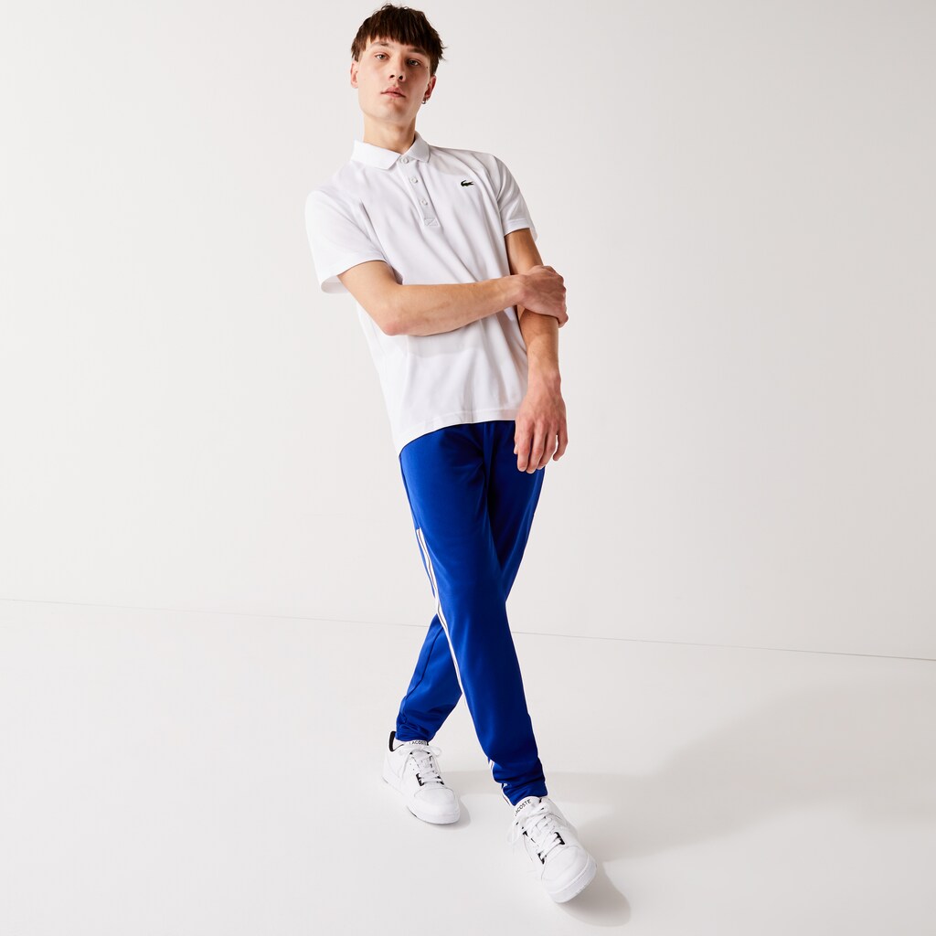 Camisa Polo Lacoste Masculino Branco SPORT Breathable Run-Resistant Interlock YY5-90949X5