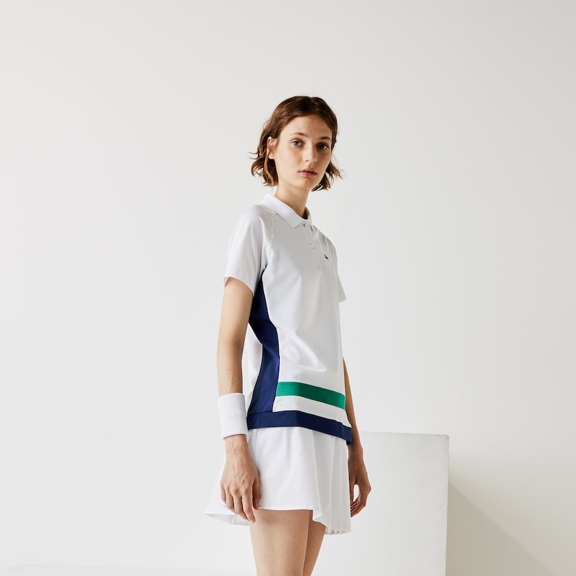 Camisa Polo Lacoste Feminino Branco Azuis Verdes Pretas SPORT Breathable Stretch Tennis VH3-88468U3